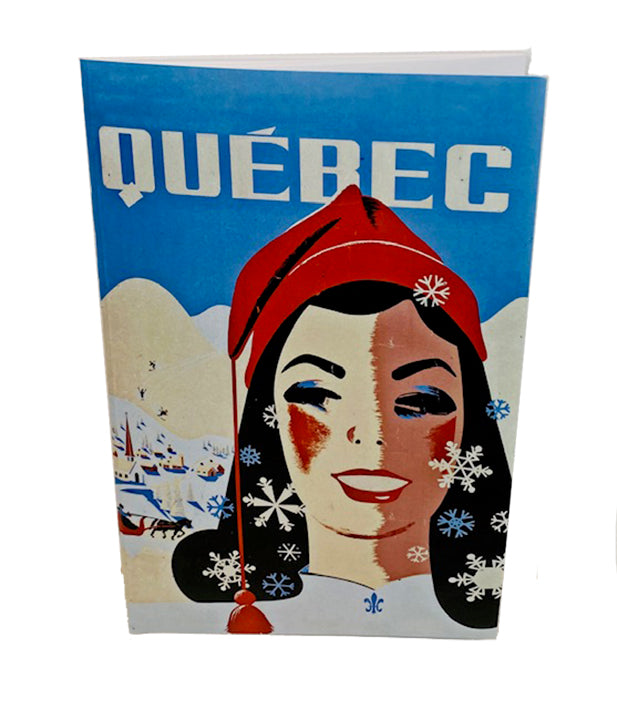 Carnet de notes Hiver au Québec, image Jeune fille à la tuque rouge