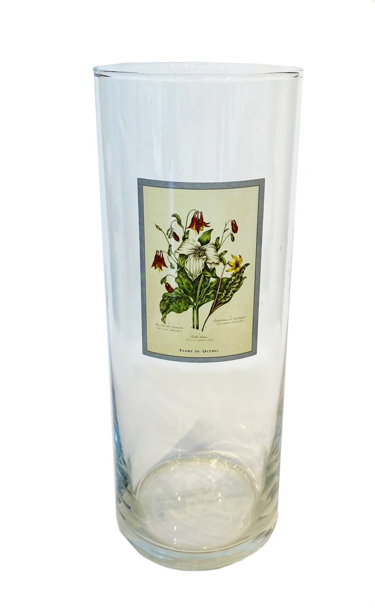 Vase à fleurs cylindrique en verre Ancolie